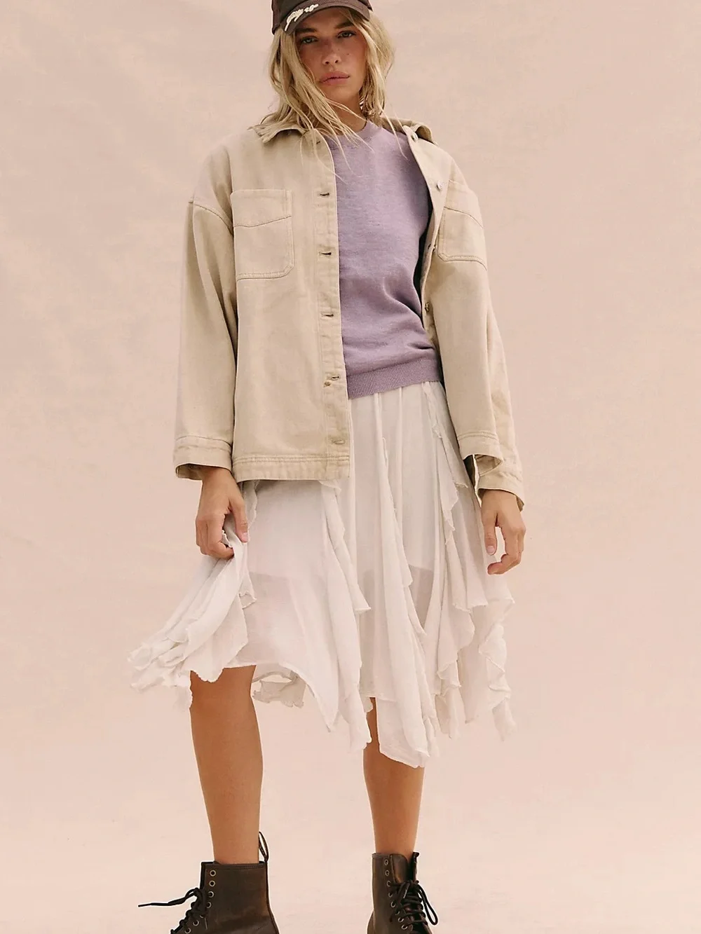 Free People Isabella Sweater Skirt Set - Cool Lavender